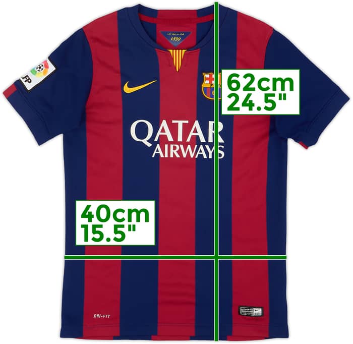 2014-15 Barcelona Home Shirt - 8/10 - (L.Boys)