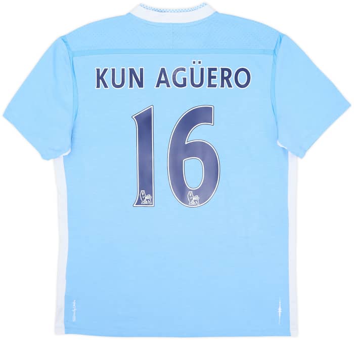 2011-12 Manchester City Home Shirt Kun Aguero #16 - 6/10 - (L)