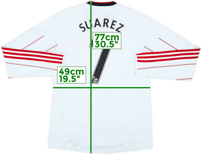 Camiseta de visitante de manga larga del Liverpool 2010-11 Suarez #7 - 5/10 - (M)