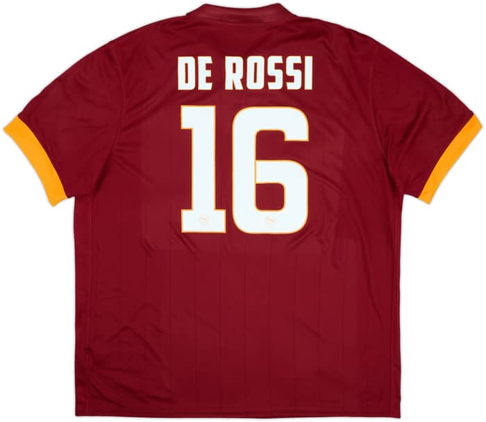 2014-15 Roma Home Shirt De Rossi #16 - 8/10 - (XXL)
