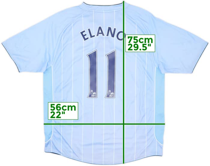 2007-08 Manchester City Home Shirt Elano #11 - 6/10 - (L)