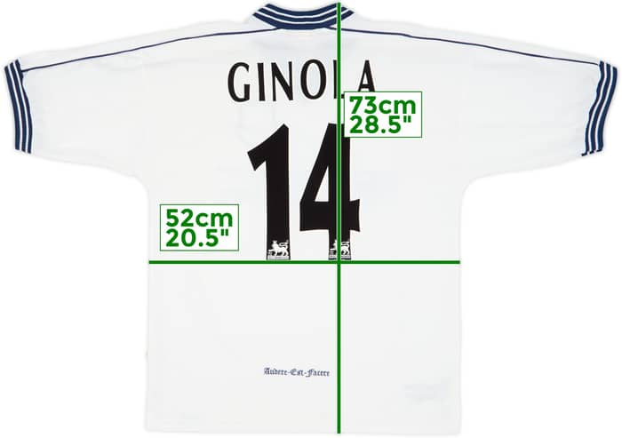 1997-99 Tottenham Home Shirt Ginola #14 - 8/10 - (M)