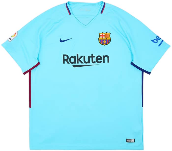 Camiseta de visitante del Barcelona 2017-18 Pique #3 - 10/10 - (XXL)