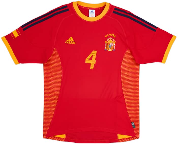 2002-04 Spain Home Shirt Guardiola #4 - 8/10 - (S)