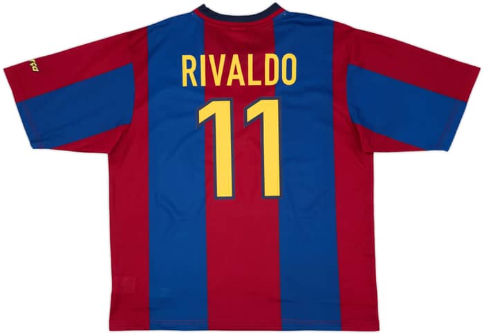 1998-00 Barcelona Basic Home Shirt Rivaldo #11 - 10/10 - (XL)