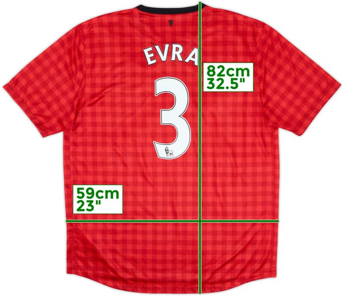 2012-13 Manchester United Home Shirt Evra #3 - 9/10 - (XL)