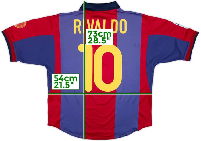 2000-01 Barcelona Home Shirt Rivaldo #10 - 6/10 - (L)