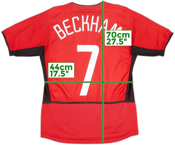 2002-04 Manchester United Home Shirt Beckham #7 - 6/10 - (13-15 Years)