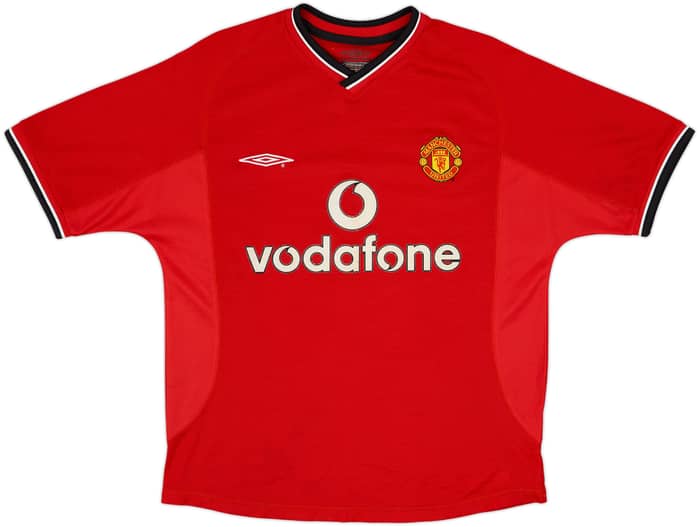 2000-02 Manchester United Home Shirt Scholes #18 - 8/10 - (Y)