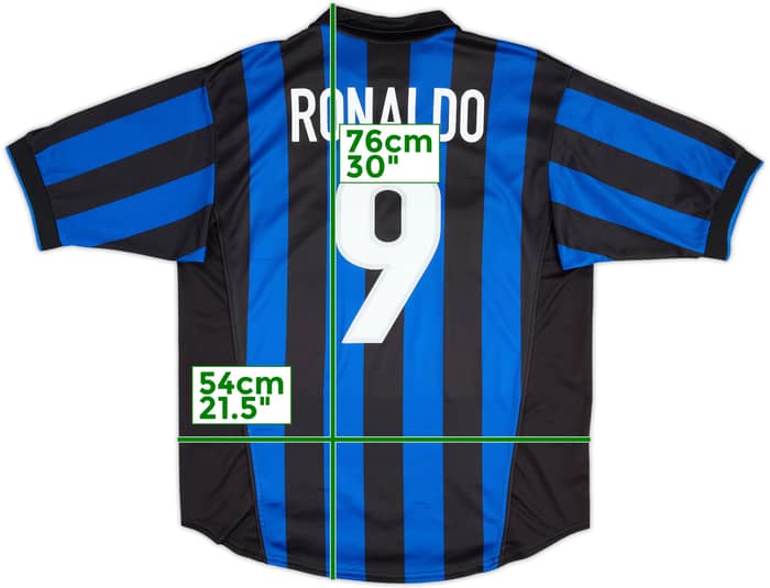 1998-99 Inter de Milán Camiseta Local Ronaldo #9 - 8/10 - (M)