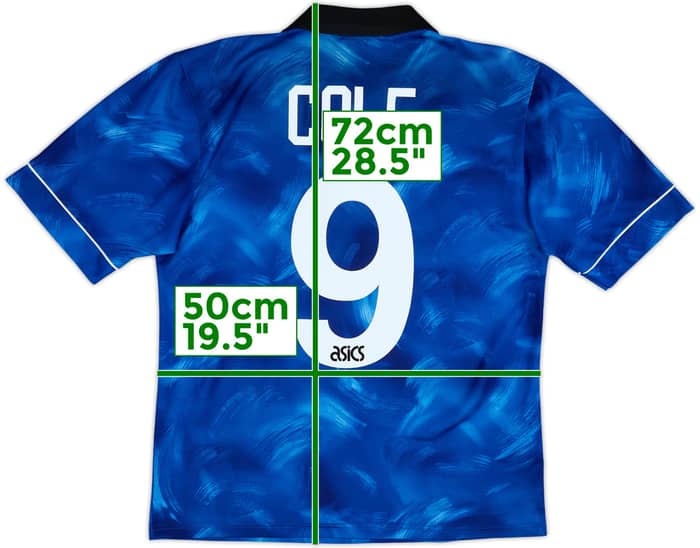 1993-95 Newcastle Away Shirt Cole #9 - 6/10 - (M)