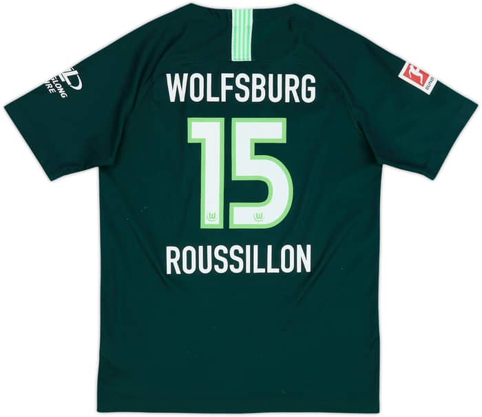 2019-20 Wolfsburg Home Shirt Roussillon #15 - 6/10 - (XL.Boys)