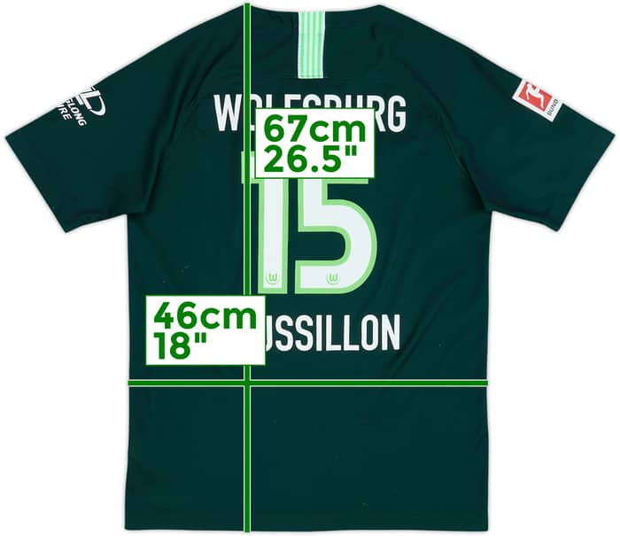 2019-20 Wolfsburg Home Shirt Roussillon #15 - 6/10 - (XL.Boys)