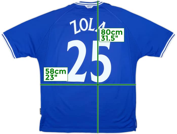 1999-01 Chelsea Home Shirt Zola #25 - 8/10 - (XL)