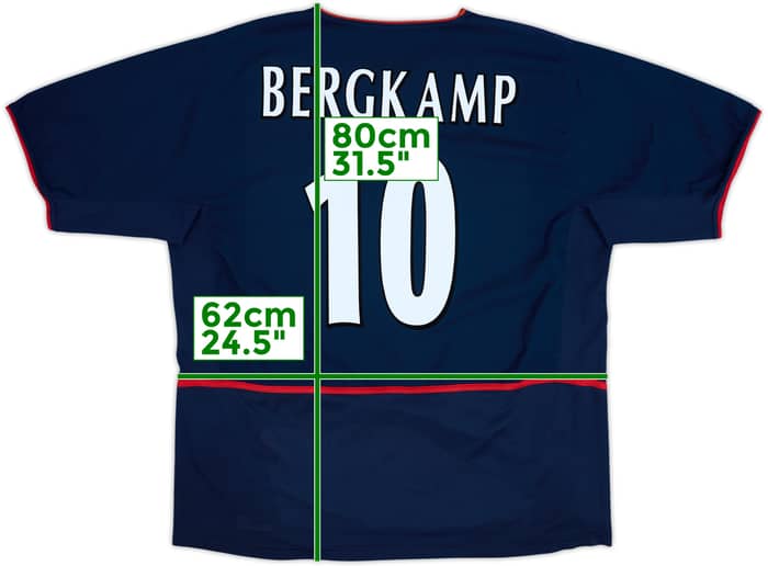 2002-04 Arsenal Away Shirt Bergkamp #10 - 8/10 - (XXL)