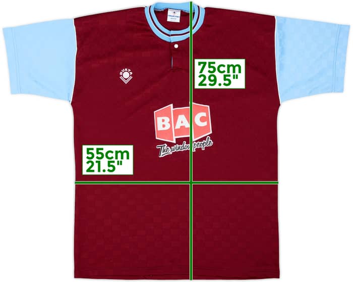 1990-91 West Ham Home Shirt - 8/10 - (M)