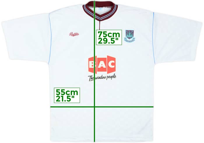 1990-91 West Ham Away Shirt - 7/10 - (M)