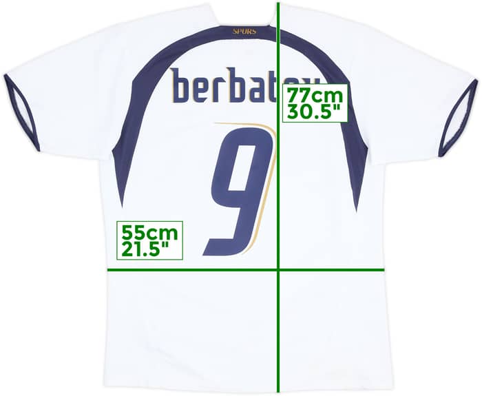 2006-07 Tottenham Home Shirt Berbatov #9 - 8/10 - (L)