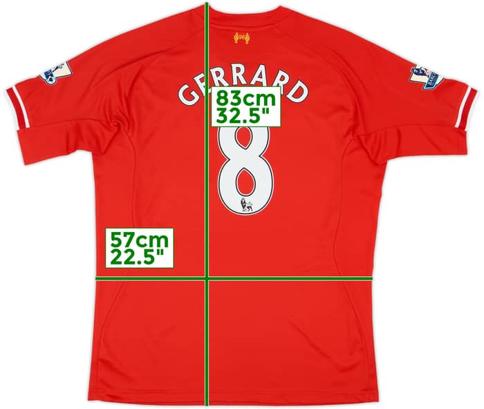 2013-14 Liverpool Home Shirt Gerrard #8 - 8/10 - (XXL)