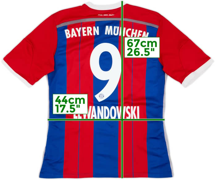 2014-15 Bayern Munich Home Shirt Lewandowski #9 - 5/10 - (M)