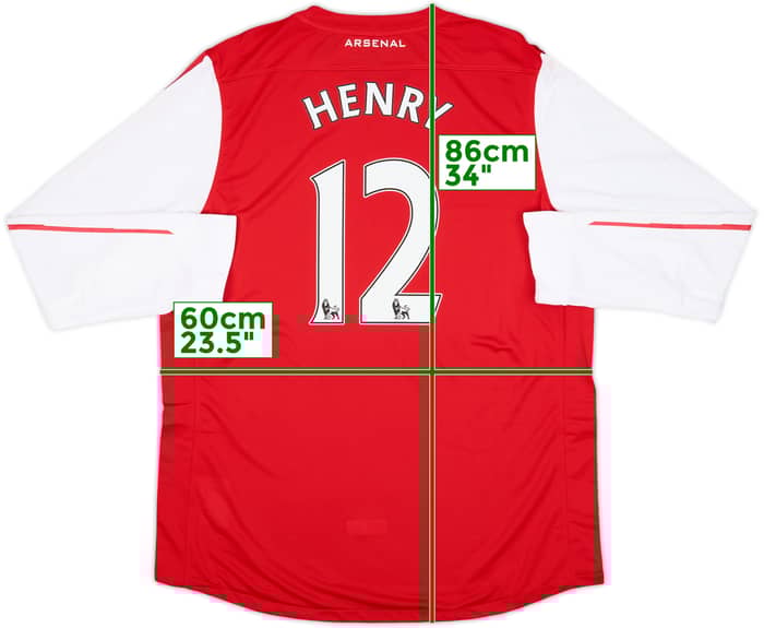 2011-12 Arsenal Player Issue Home L/S Shirt Henry #12 (XXL)
