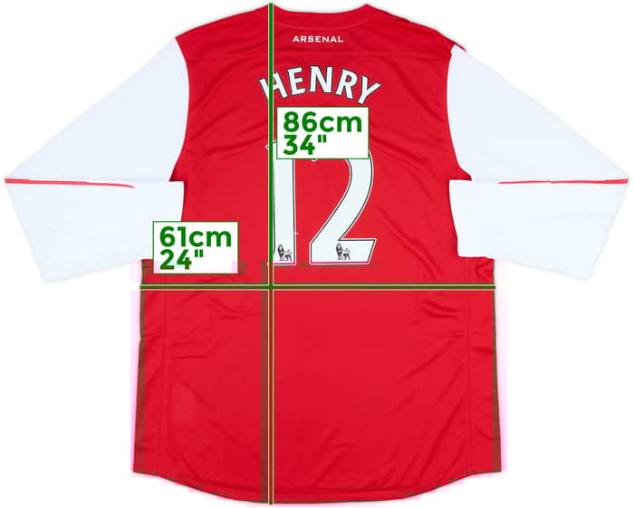2011-12 Arsenal Player Issue Home L/S Shirt Henry #12 (XXL)