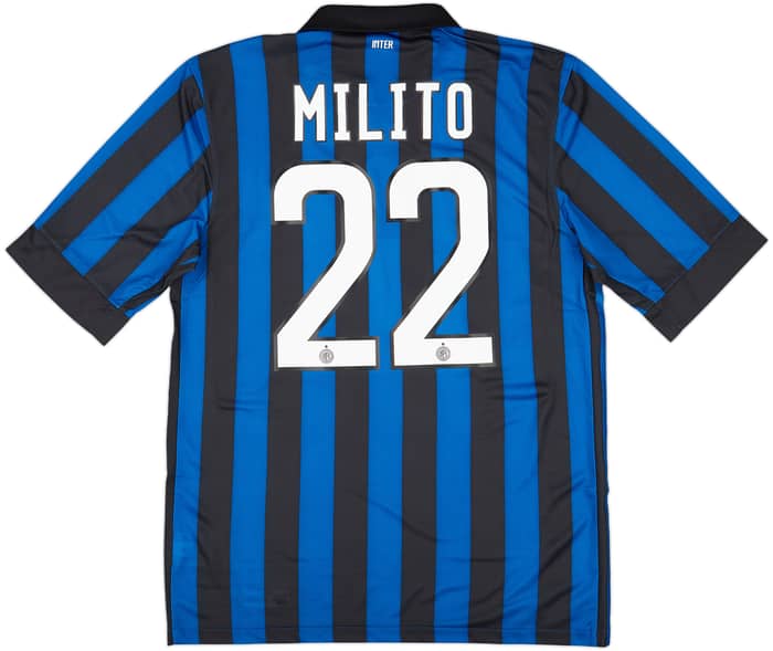 2011-12 Inter Milan Home Shirt Milito #22 (M)