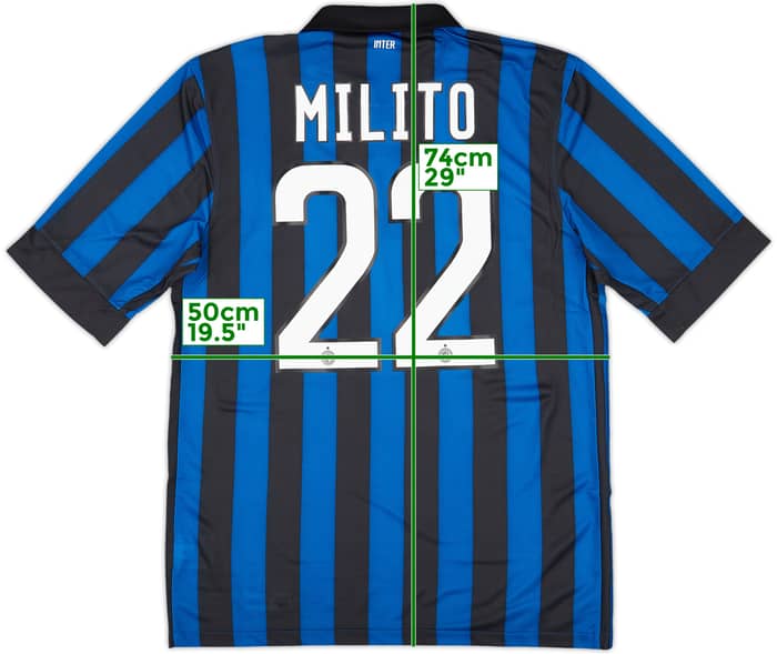 2011-12 Inter Milan Home Shirt Milito #22 (M)