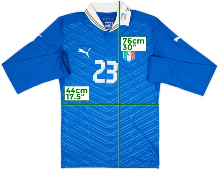 2012-13 Italy Player Issue Home L/S Shirt #23 (M)
