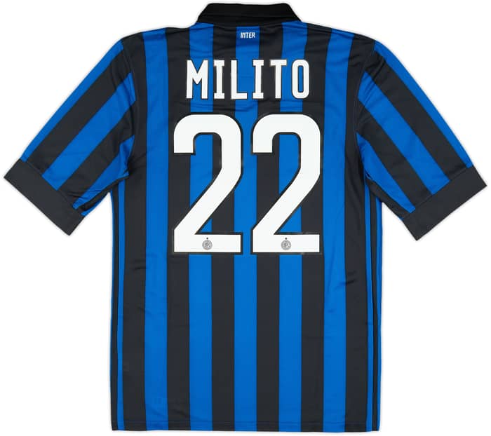 2011-12 Inter Milan Home Shirt Milito #22 (S)