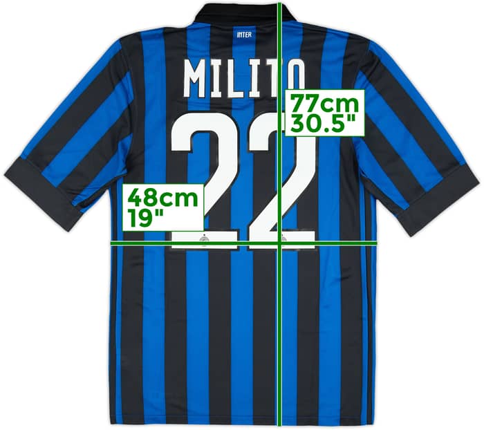 2011-12 Inter Milan Home Shirt Milito #22 (S)