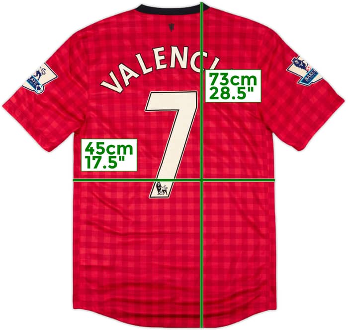 2012-13 Manchester United Home Shirt Valencia #7 (S)