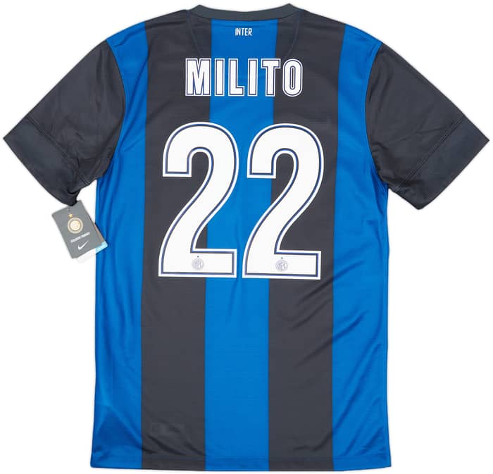 2012-13 Inter Milan Home Shirt Milito #22 (S)