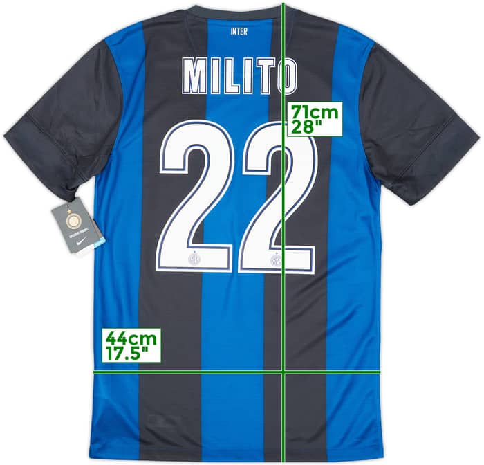 2012-13 Inter Milan Home Shirt Milito #22 (S)