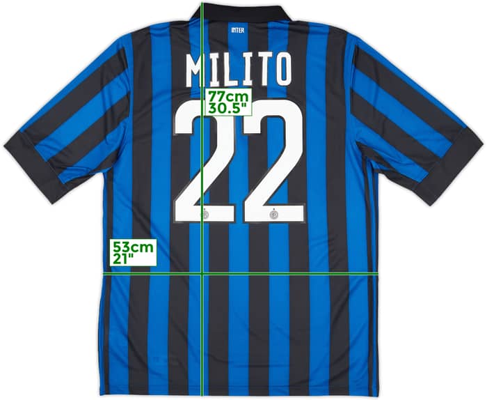 2011-12 Inter Milan Home Shirt Milito #22 (L)