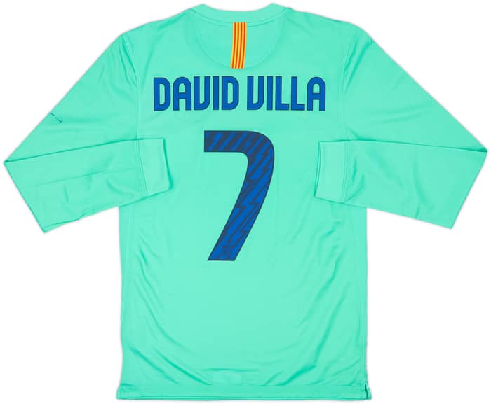2010-11 Barcelona Authentic Away L/S Shirt David Villa #7 (S)