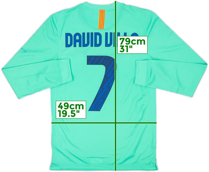 2010-11 Barcelona Authentic Away L/S Shirt David Villa #7 (S)