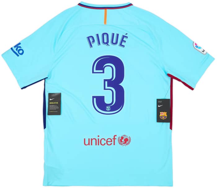 2017-18 Barcelona Away Shirt Pique #3 (L)