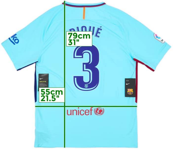 2017-18 Barcelona Away Shirt Pique #3 (L)