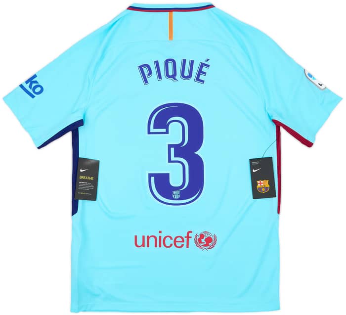 2017-18 Barcelona Away Shirt Pique #3 (M)