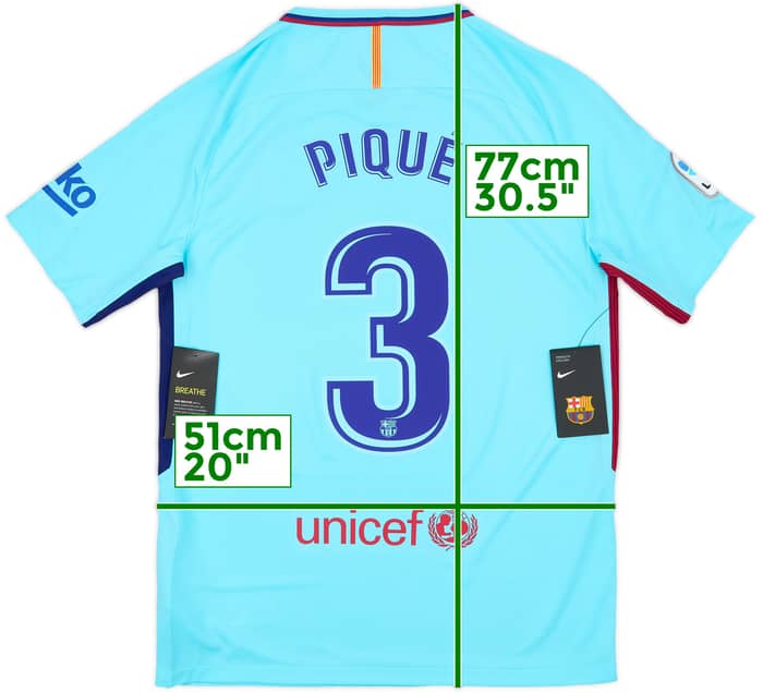 2017-18 Barcelona Away Shirt Pique #3 (M)