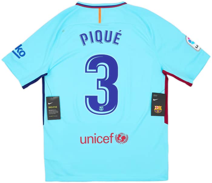 2017-18 Barcelona Away Shirt Pique #3 (M)