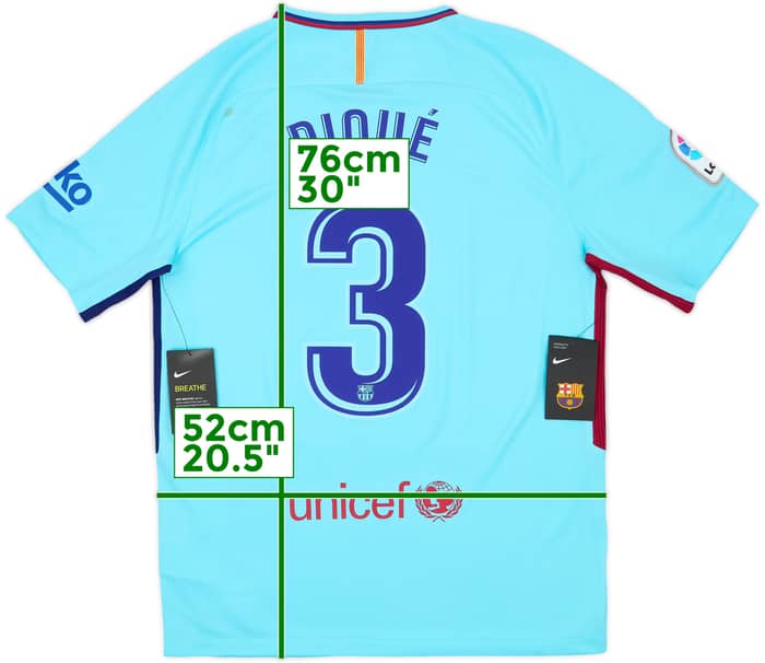 2017-18 Barcelona Away Shirt Pique #3 (M)