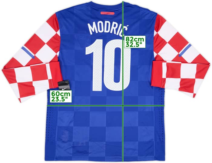 2010-12 Croatia Player Issue Away L/S Shirt Modric #10 (XXL)