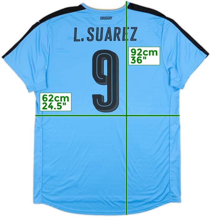2016-17 Uruguay Home Shirt L. Suarez #9 (XXL)