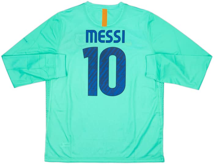 2010-11 Barcelona Player Issue Away L/S Shirt Messi #10 (XXL)