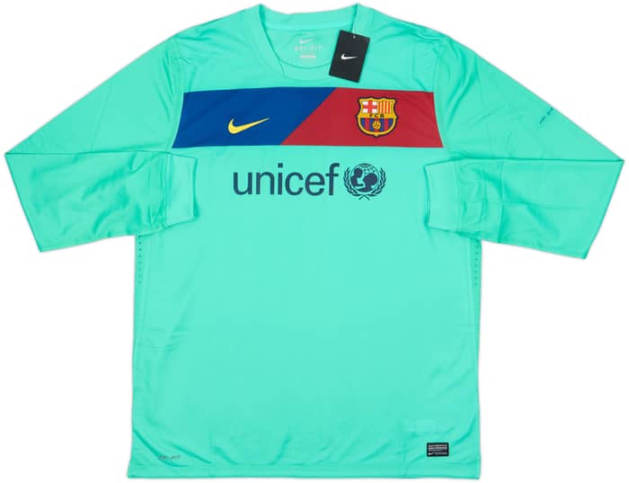 2010-11 Barcelona Player Issue Away L/S Shirt Messi #10 (XXL)