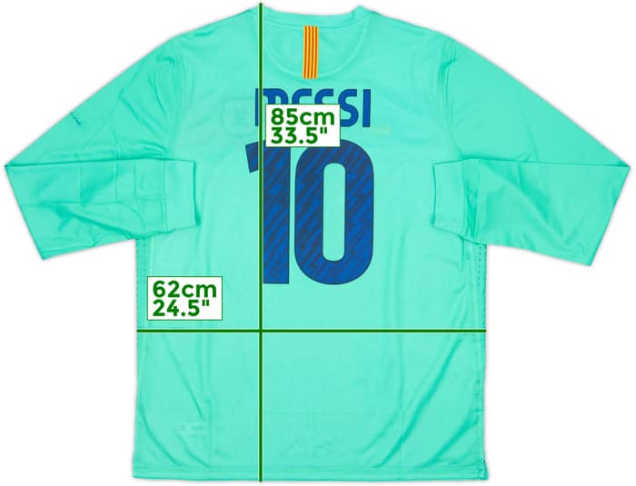 2010-11 Barcelona Player Issue Away L/S Shirt Messi #10 (XXL)