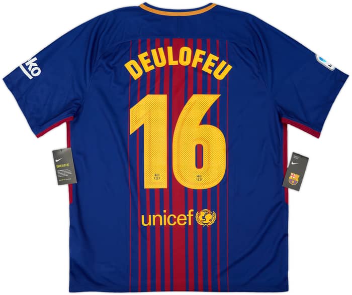 2017-18 Barcelona Home Shirt Deulofeu #16 (XL)