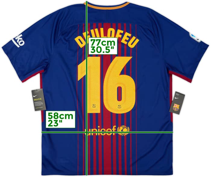 2017-18 Barcelona Home Shirt Deulofeu #16 (XL)